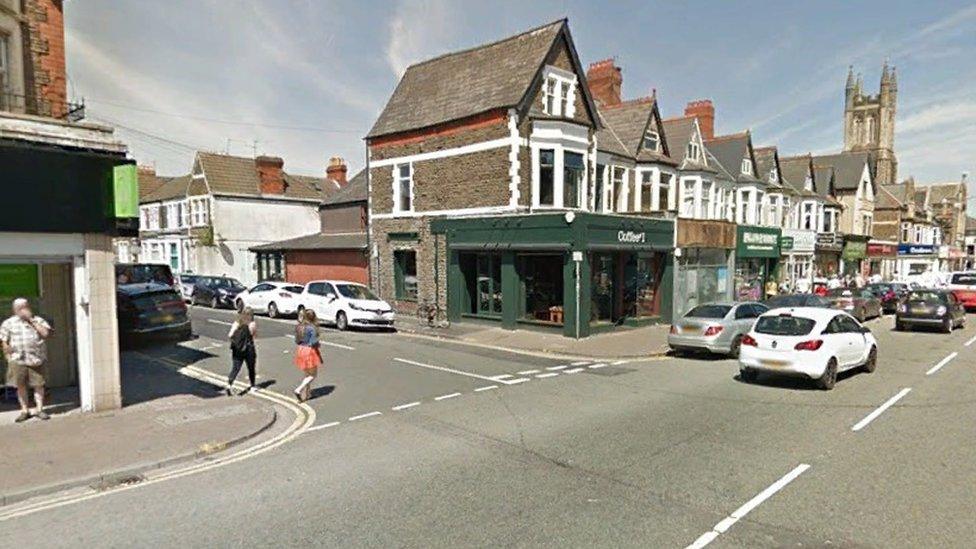 Albany Road at junction with Alfred Street in Roath, Cardiff