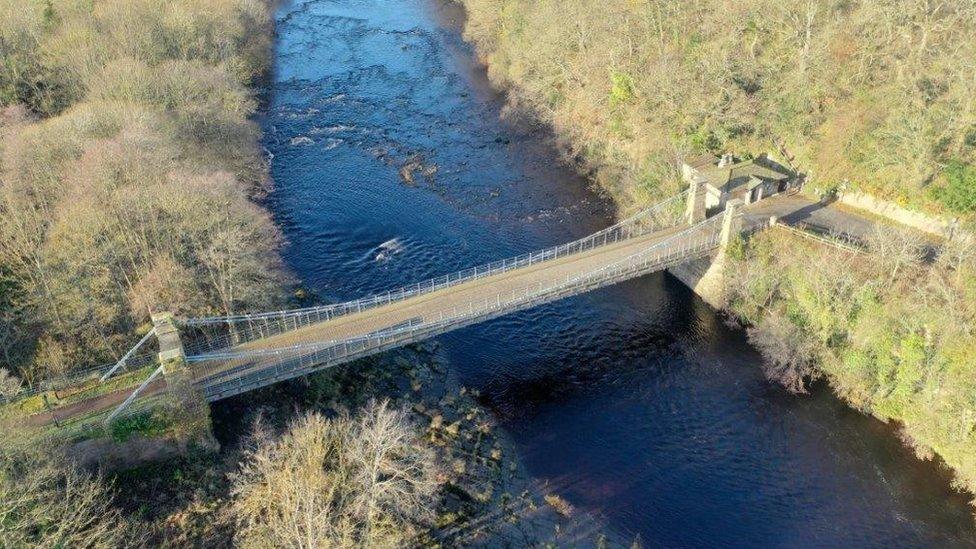 Whorlton Bridge pictured from above