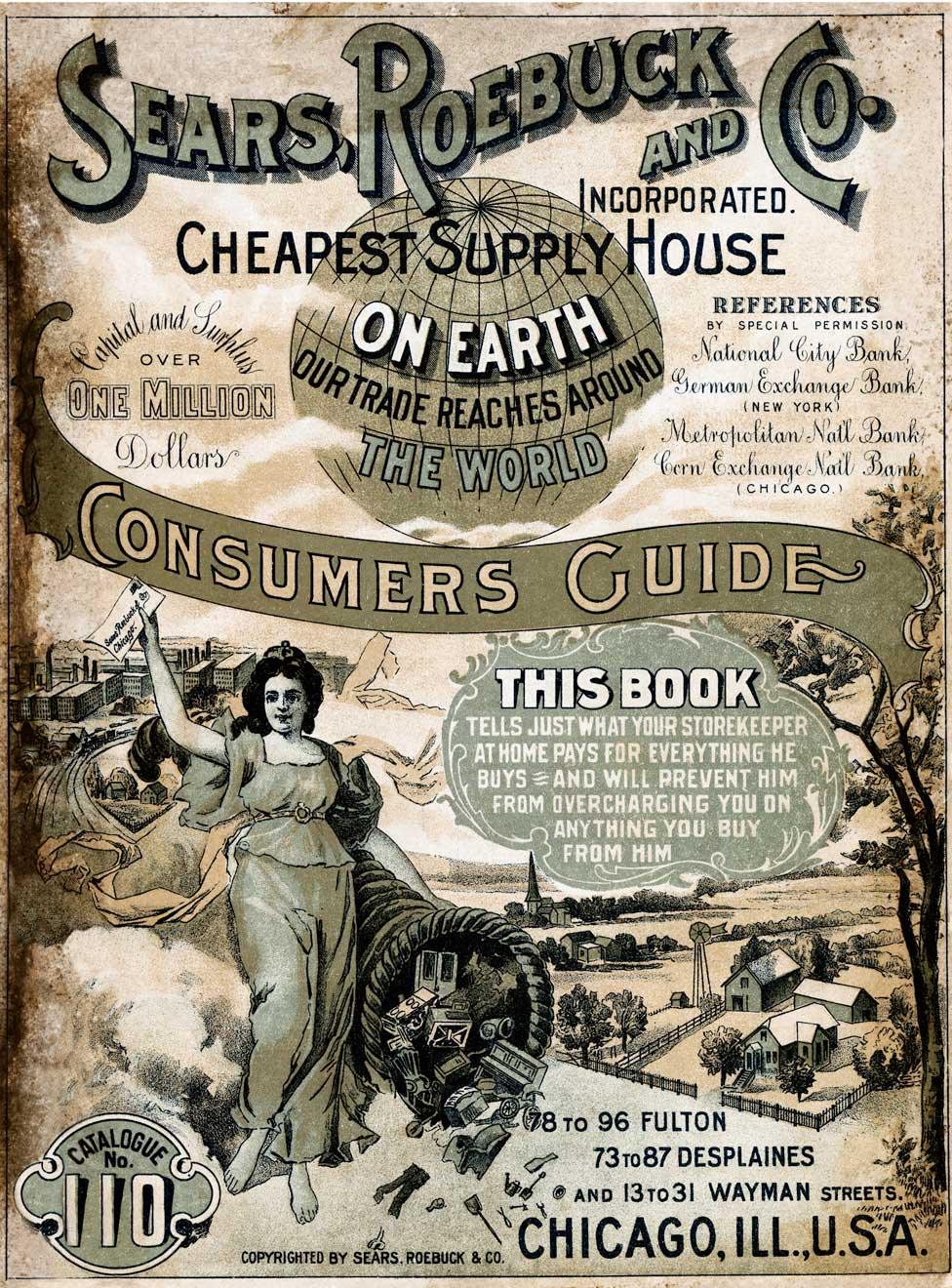 The cover of the Sears Roebuck and Co consumers guide from 1900