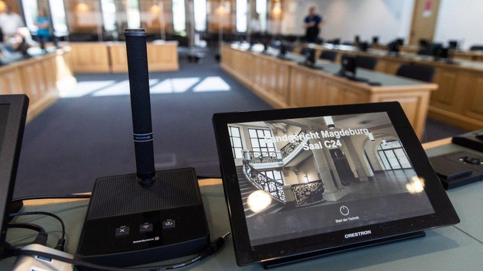 A court room in Megdeburg where the trial of Stephan Balliet will commence on 21 July 2020