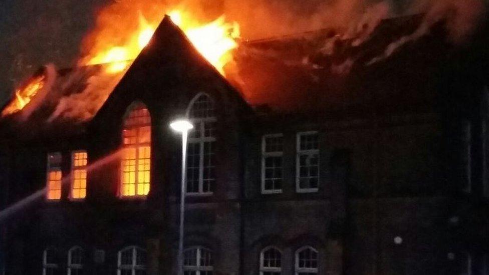 The fire