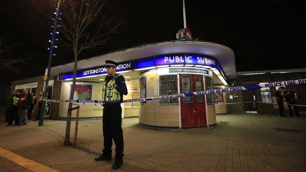 Police cordoning off Leytonstone Underground Station