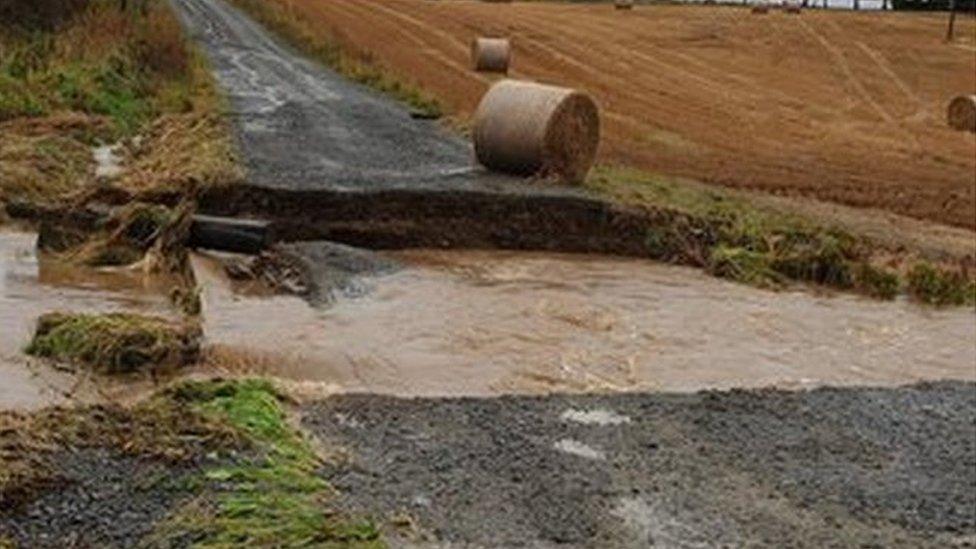 collapsed road