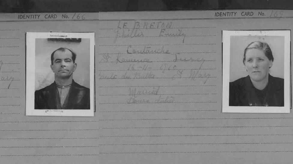 John and Phyliss Emily Le Breton's WW2 Occupation ID cards