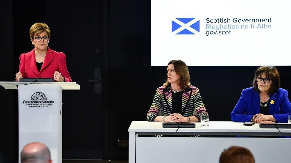 Nicola Sturgeon, Catherine Calderwood and Jeane Freeman