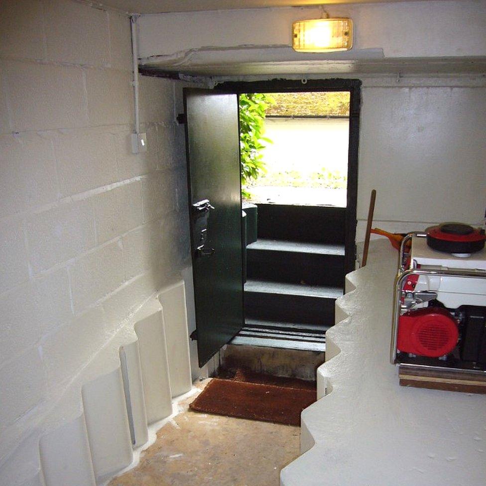 The bunker's entrance from the inside