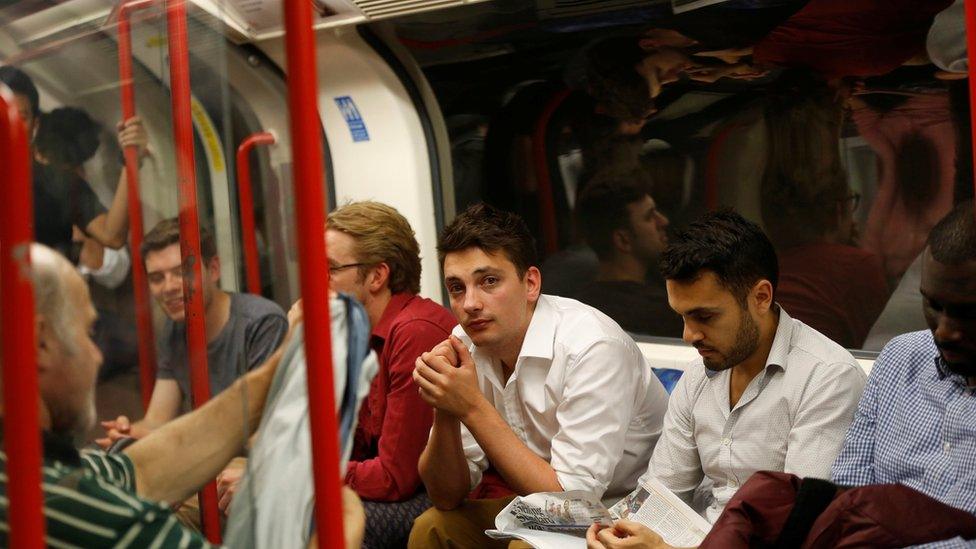 Passengers on the Night Tube