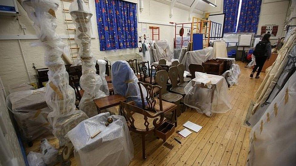 Antique furniture rescued from Clandon Park House