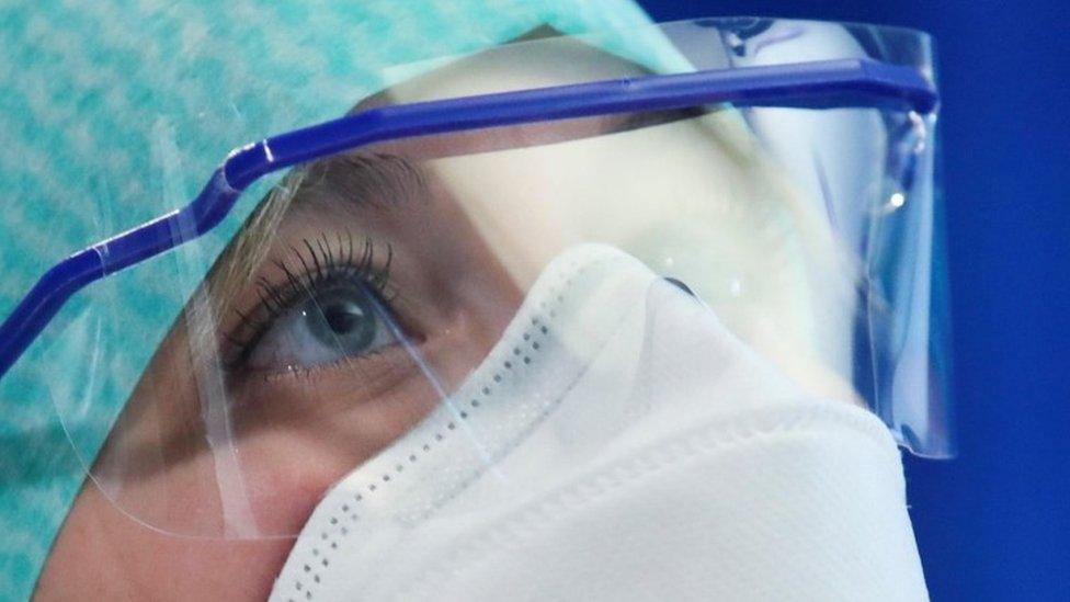 A medic works in an intensive care unit for Covid patients in Antwerp, Belgium. Photo: November 2021