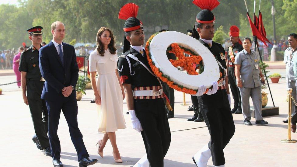 The Duke and Duchess of Cambridge at a ceremony in India