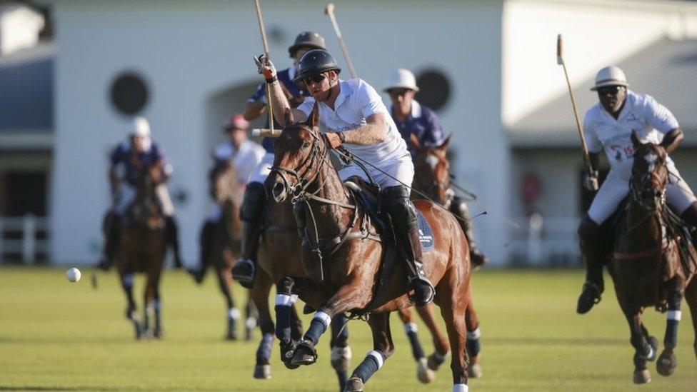 Prince Harry playing polo