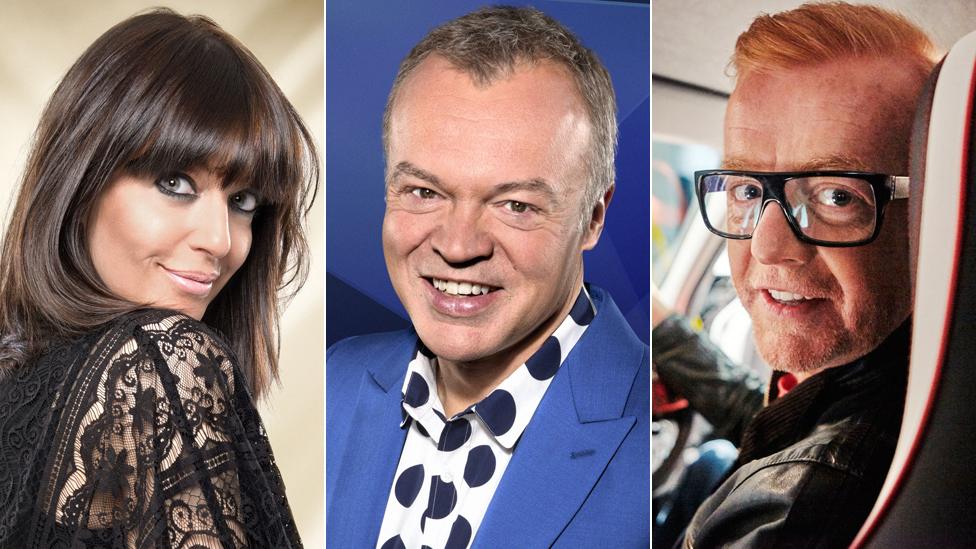 Claudia Winkleman, Graham Norton, Chris Evans