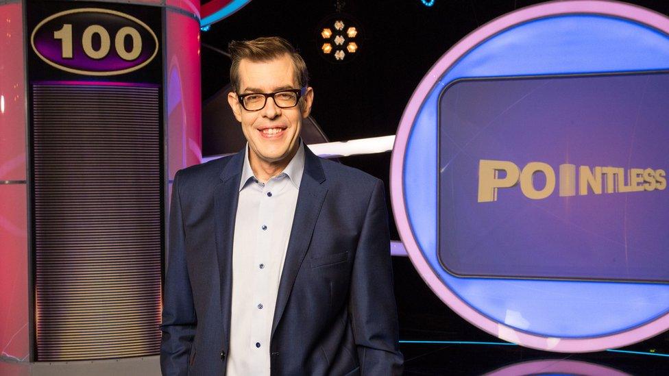 Richard Osman on the set of Pointless