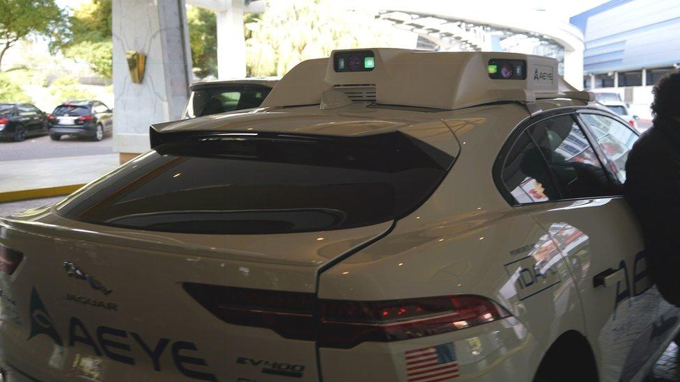 The Lidar system on the top of the demonstration car