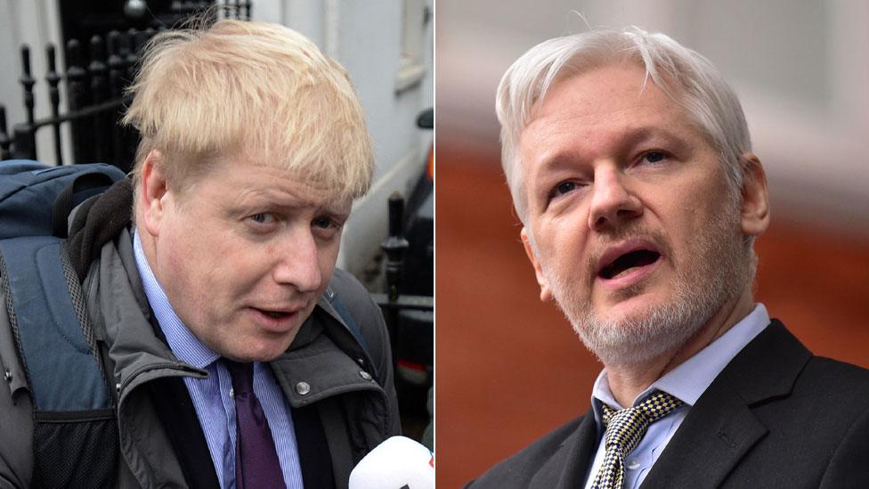 Boris Johnson and Julian Assange