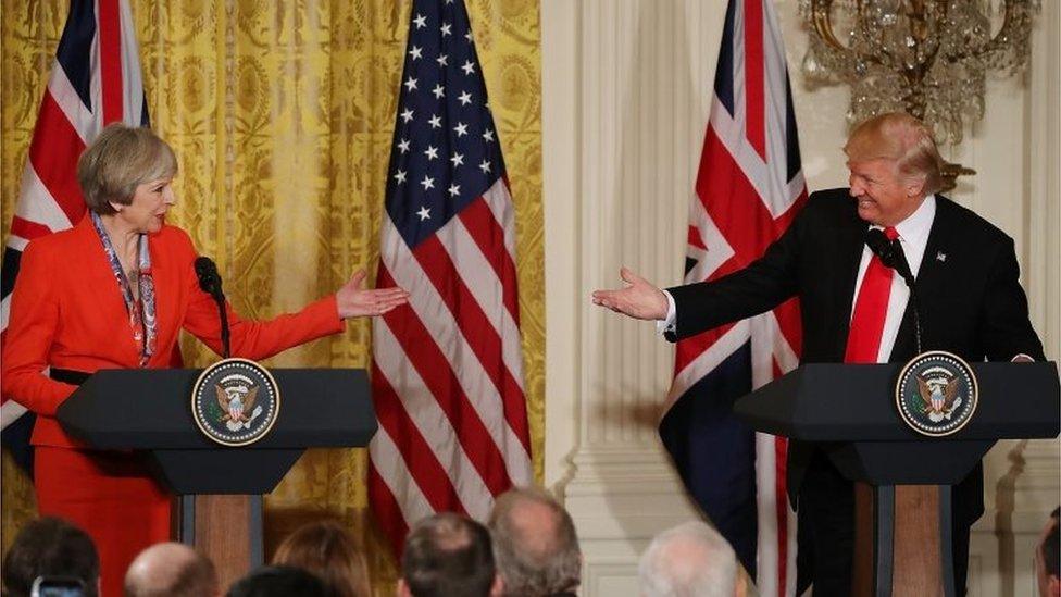 British Prime Minister Theresa May and US President Donald Trump.