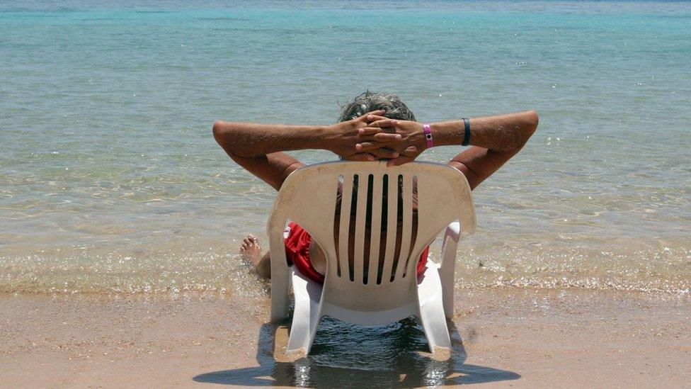 Holidaymaker on a beach