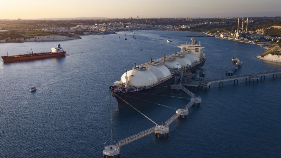 LNG ship at terminal