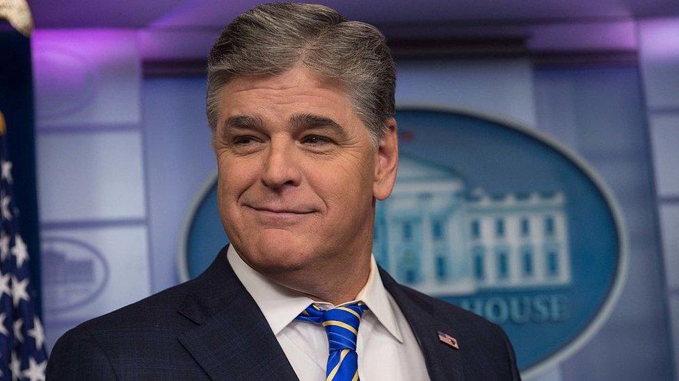 Hannity on a visit to the White House briefing room