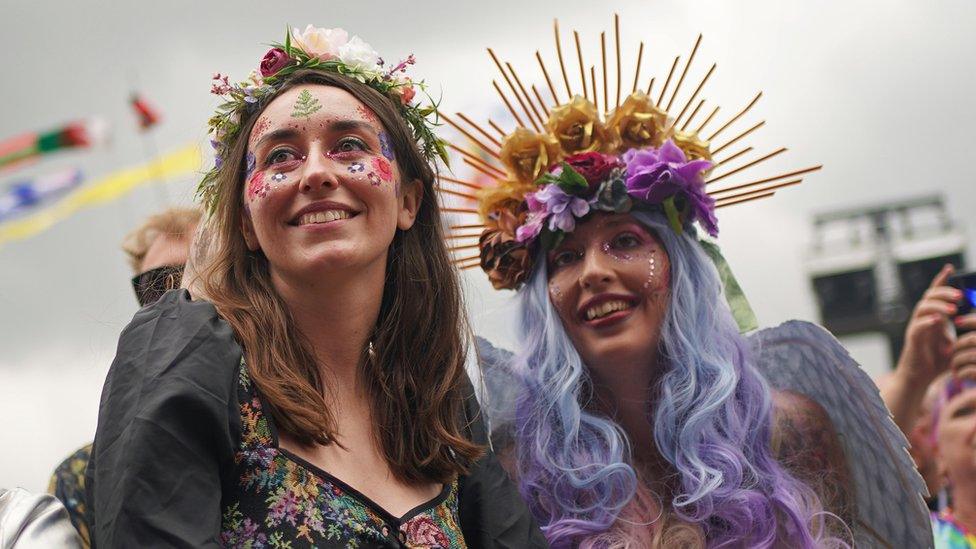 Festival goers in the crowd