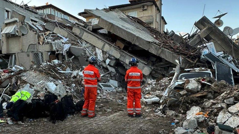 Cheshire Fire and Rescue service crew in Turkey