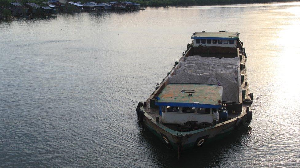 Ship filled with sand