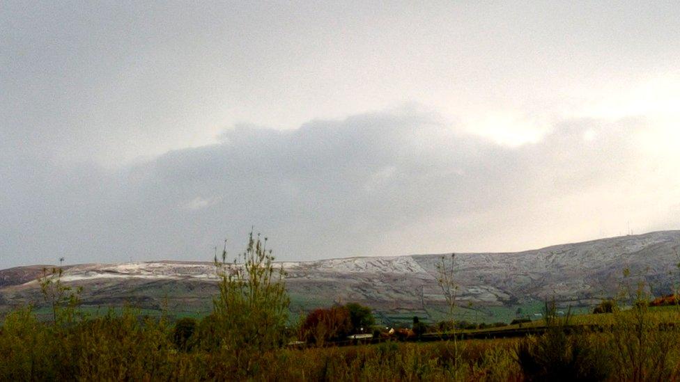 snow on hills