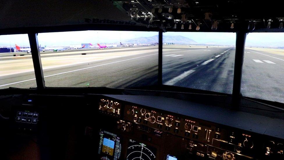 Replica Boeing 737 cockpit