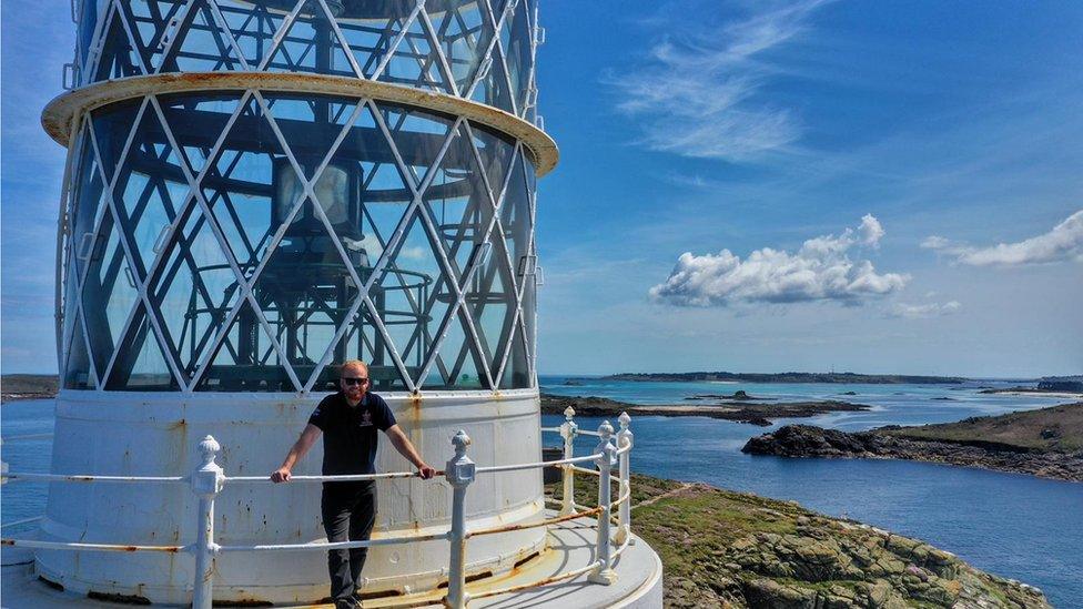 Scott Tacchi at a lighthouse