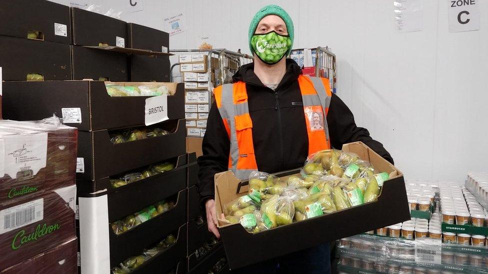 Simon Jarvis at the FareShare South West warehouse at Ashton Gate in Bristol