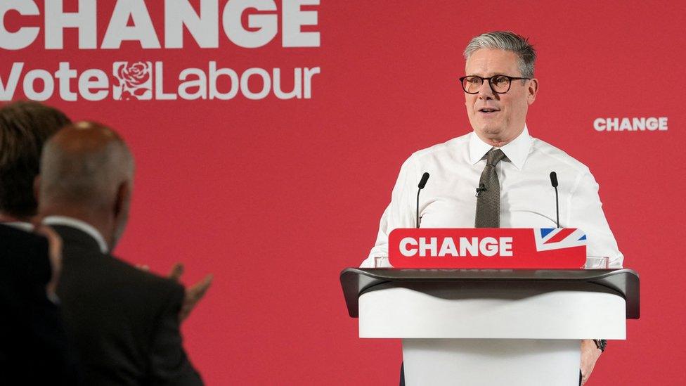 Sir Keir Starmer speaking in Lancing, West Sussex