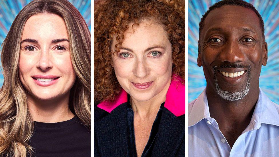 Composite picture of promorional photos of Dani Dyer, Alex Kingston and Jimmy Floyd Hasselbaink