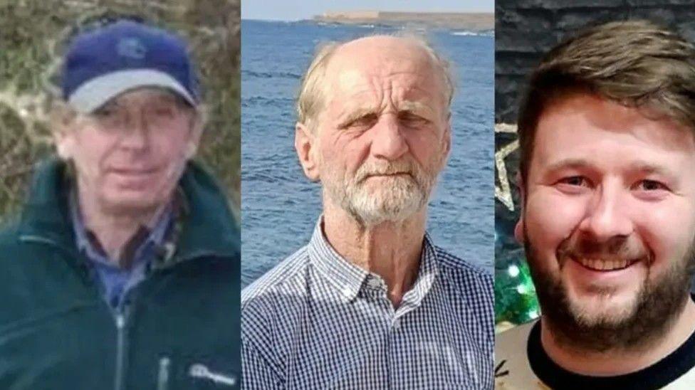 Glaisdale river tragedy victims (L-R) Kenneth Patrick Hibbins, Leslie Forbes and Scott Thomas Daddy