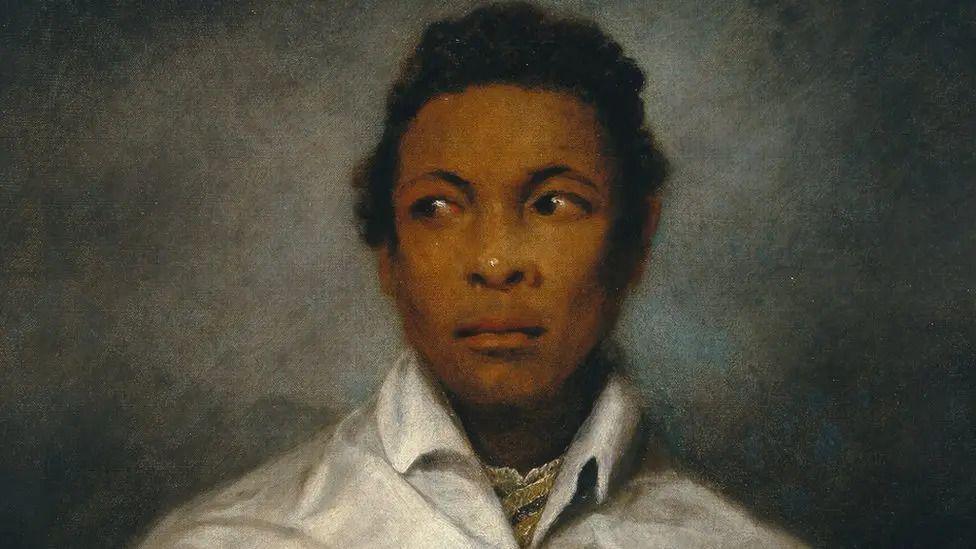 Head and shoulders painting of Ira Aldridge