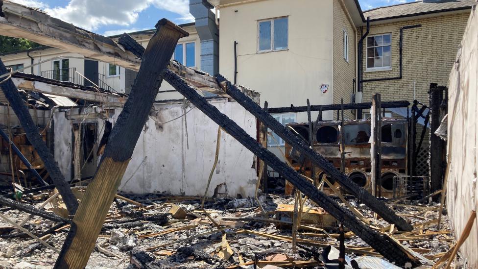 Fire damaged Riverhills Health Club