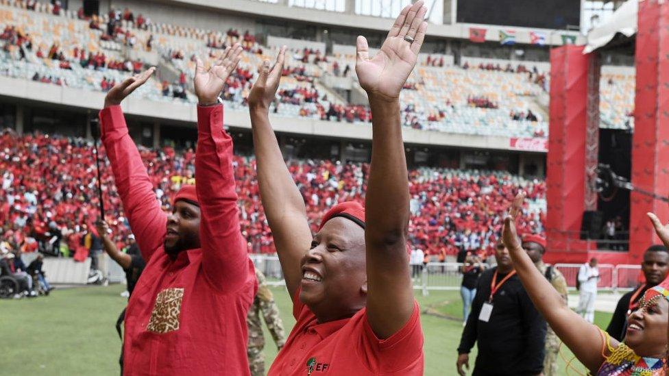 Julius Malema, leader of the Economic Freedom Fighters, during an interview in Johannesburg, South Africa, on Wednesday, April 10, 2024