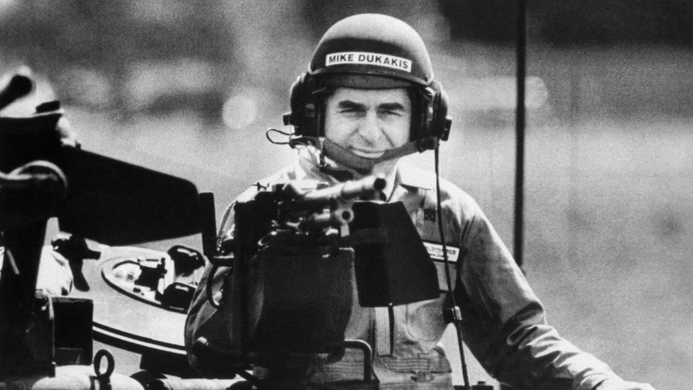 Michael Dukakis in tank