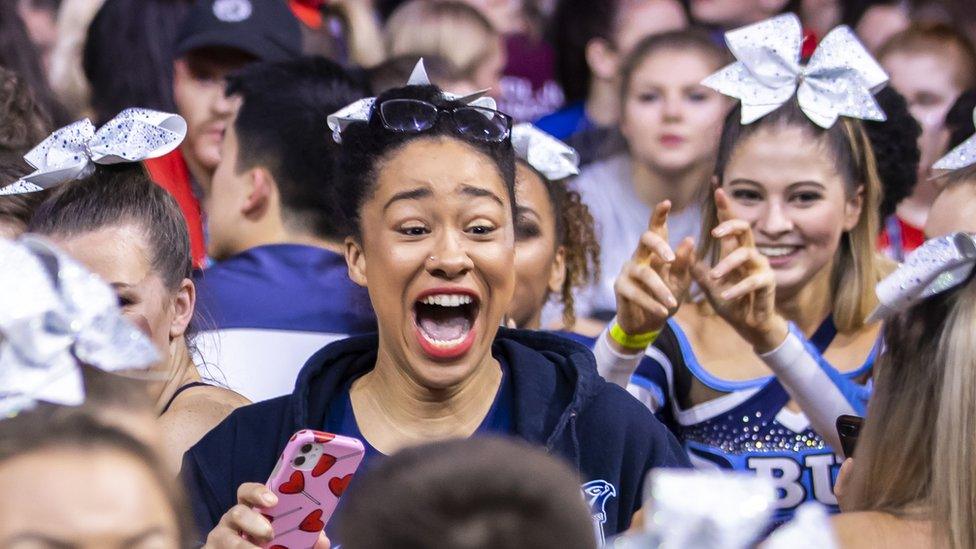 Cheerleaders at Legacy Cheer