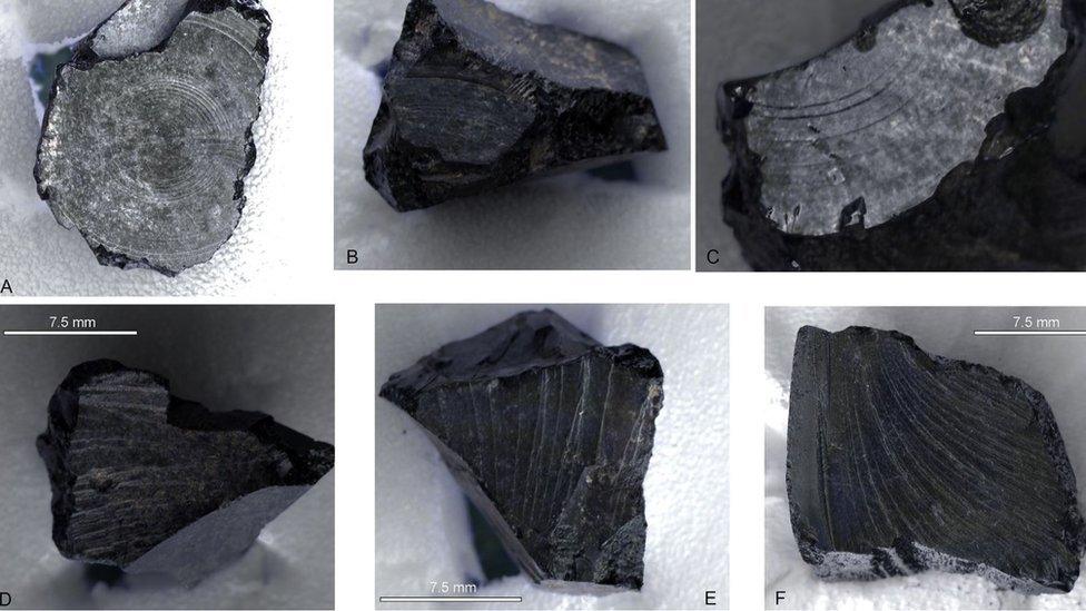 Fragments of bitumen from Sutton Hoo