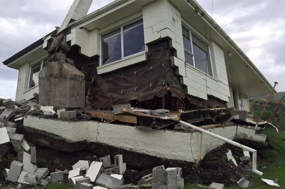 Damaged house near Kaikoura (14 Nov 2016)