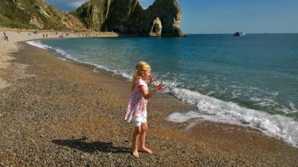 Elizabeth Spencer at Durdle Door