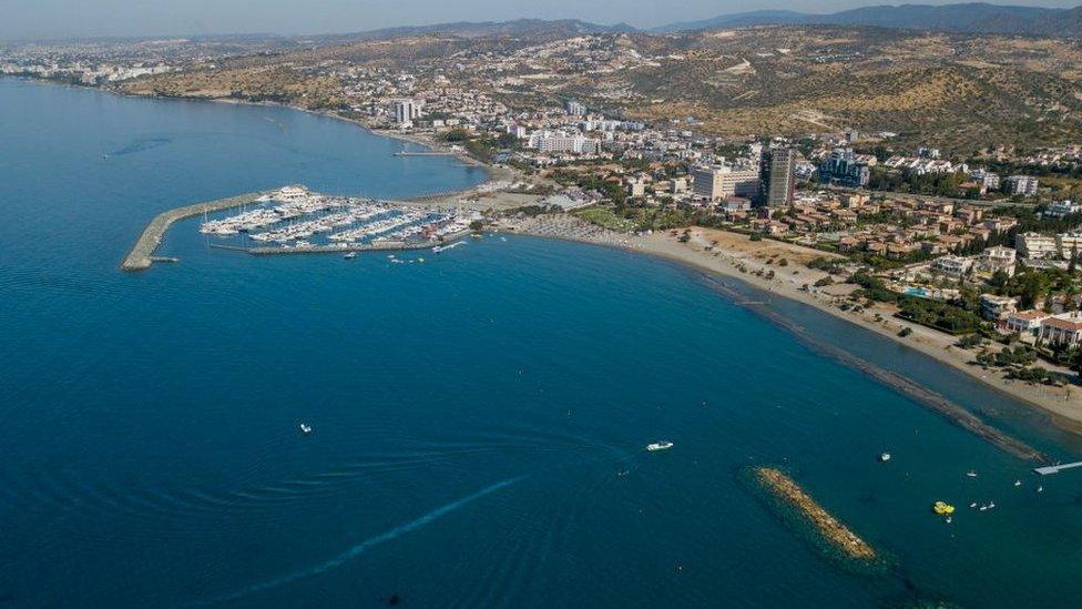 An aerial view of the town of Limassol