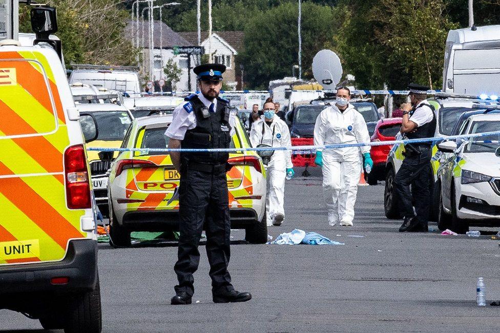 Police and forensics in Hart Street, Southport