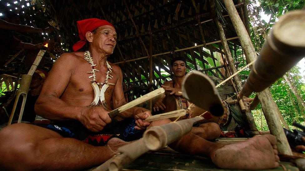 The Dayak tribe in south Kalimantan