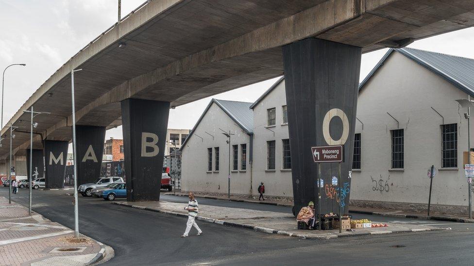 A street scene in Maboneng