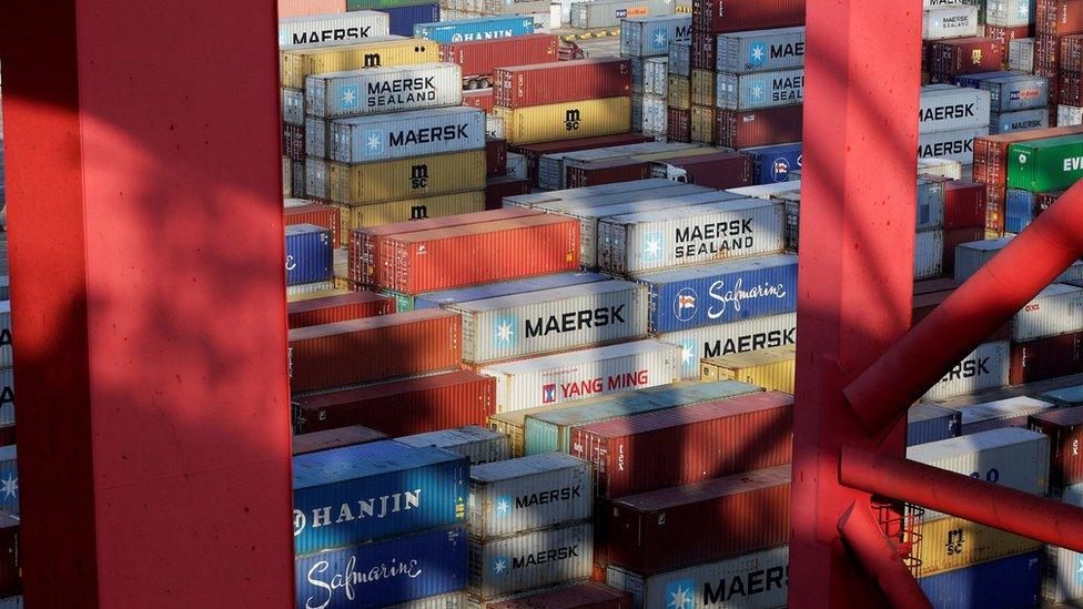 Containers at a port in China