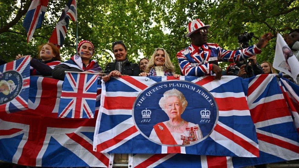 Crowds on the Mall for Trooping the Colour