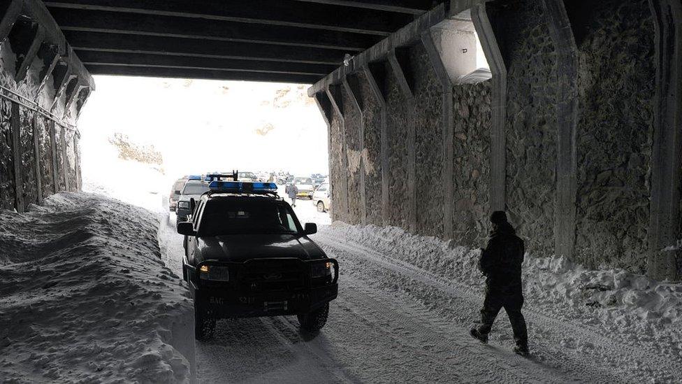 The entrance to the Salang tunnel pictured in 2010