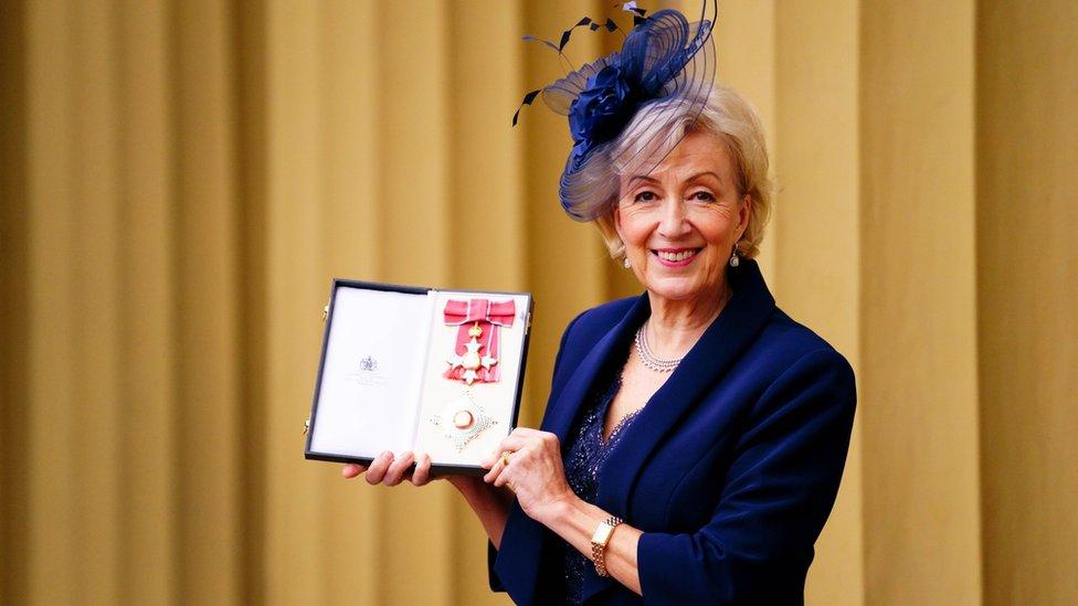 Dame Andrea Leadsom after being made a Dame Commander of the British Empire for services to politics