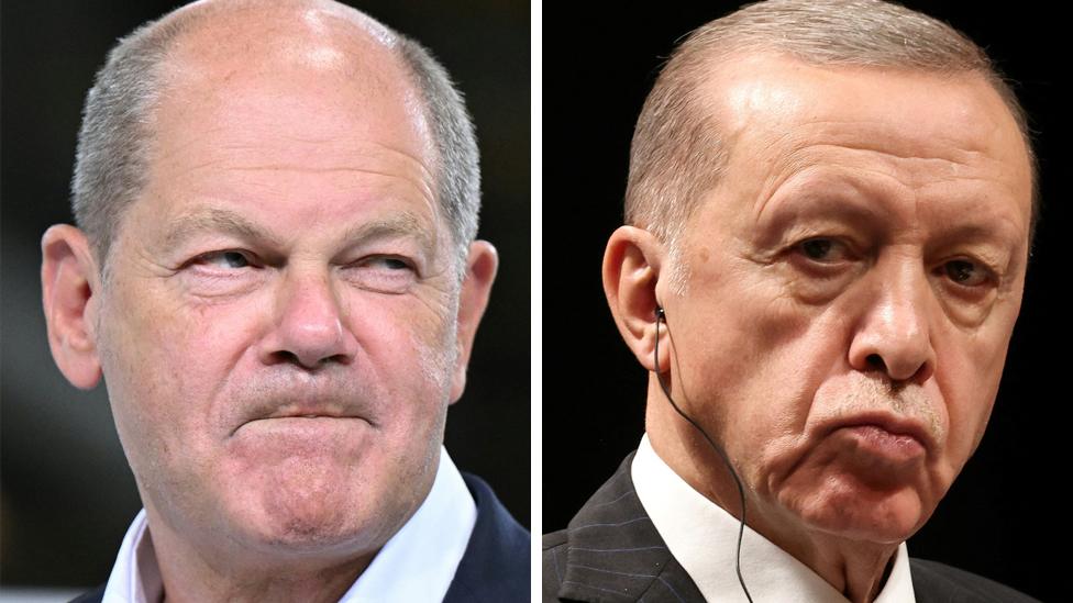 Olaf Scholz and Tayyip Recep Erdogan